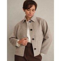 HOBBS Wool Rich Cropped Jacket Grey