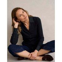 HOBBS Cotton Rich Ribbed Shirt Navy