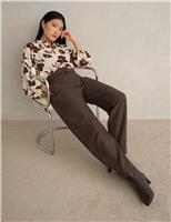 HOBBS Barrel Leg Trousers Brown