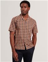 Pure Cotton Geometric Print Shirt