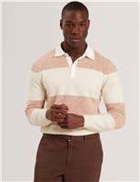 Ted Baker Alpaca Rich Knitted Rugby Shirt Ecru