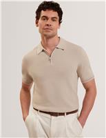 Pure Cotton Half Zip Deckers Polo Shirt