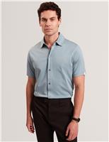 Ted Baker Regular Fit Jersey Cotton Short Sleeve Shirt Teal