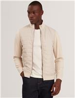 Ted Baker Quilted Bomber Jacket Ecru