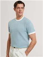 Ted Baker Cotton Blend Crew Neck T-Shirt Bright Blue