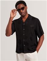 Ted Baker Regular Fit Thovan Short Sleeve Shirt Black Mix