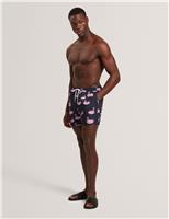 Ted Baker Flamingo Paddling Pool Print Swim Shorts Navy