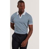Ted Baker Geometric Jacquard Polo Shirt Blue Mix