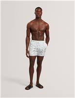 Ted Baker Palm Print Swim Shorts Green
