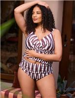 Geometric Padded Crossover Detail Tankini Top