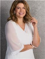 Cowl Neck Sheer Sleeve Blouse