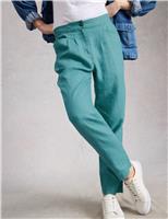 Pure Linen Tapered Ankle Grazer Trousers