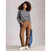 White Stuff Pure Linen Tapered Ankle Grazer Trousers Tan