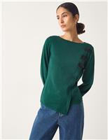 Textured Button Detail Jumper