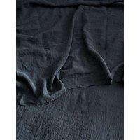 Bedfolk Pure Linen Washed Flat Sheet Navy