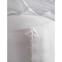 Bedfolk Pure Linen Washed Deep Fitted Sheet White