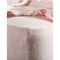 Bedfolk Pure Linen Washed Deep Fitted Sheet Soft Pink