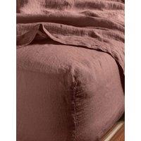 Bedfolk Pure Linen Washed Deep Fitted Sheet Medium Red