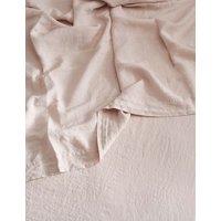 Bedfolk Pure Linen Washed Flat Sheet Soft Pink