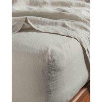 Bedfolk Pure Linen Washed Deep Fitted Sheet Beige