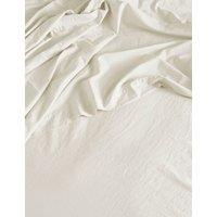 Bedfolk Washed Cotton 300 Thread Count Flat Sheet Soft White