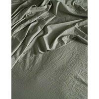 Bedfolk Washed Cotton 300 Thread Count Flat Sheet Khaki