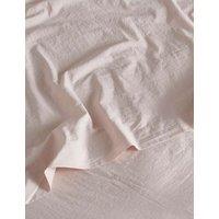 Bedfolk Washed Cotton 300 Thread Count Flat Sheet Soft Pink