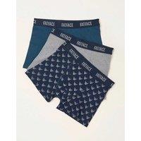 FatFace 3 Pack Cotton Rich Pattern Boxers Navy Mix
