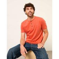 FatFace Pure Cotton Henley T-Shirt Orange