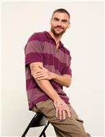 Pure Cotton Striped Polo Shirt