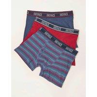 FatFace 3 Pack Cotton Stretch Striped Boxers Red Mix