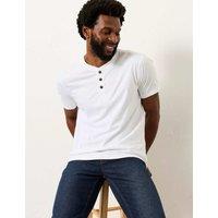 FatFace 2 Pack Pure Cotton Henley T-Shirts White Mix