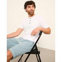 FatFace Pure Cotton Henley T-Shirt White