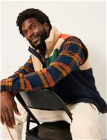 Fleece Colour Block Zip Up Gilet