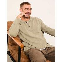 FatFace Cotton Rich Waffle Henley Top Green