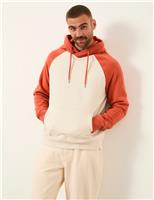 FatFace Colour Block Raglan Hoodie Oatmeal Mix