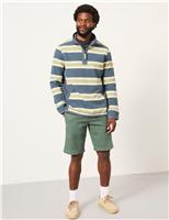 Pure Cotton Striped Half Zip Sweatshirt