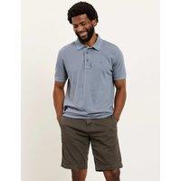 FatFace Pure Cotton Pique Polo Shirt Blue Denim