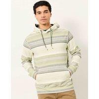FatFace Pure Cotton Striped Long Sleeve Hoodie Green Mix