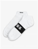 2 Pack Logo Cotton Rich Trainer Socks