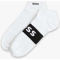 Boss 2 Pack Logo Cotton Rich Trainer Socks White Mix