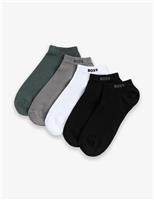 5 Pack Logo Cotton Rich Trainer Socks