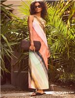 Striped Ombre Maxi Slip Dress