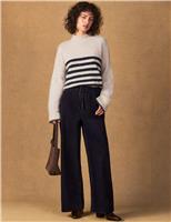 Pure Cotton Cord Drawstring Wide Leg Trousers