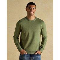Joules Pure Cotton Textured Crew Neck Jumper Khaki