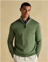 Joules Pure Cotton Half Zip Jumper Light Blue