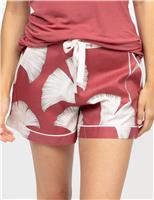 Cotton Modal Leaf Print Pyjama Shorts