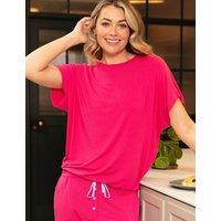 Cyberjammies Modal Rich Jersey Cuffed Hem Pyjama Top Pink Magenta