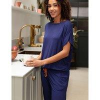 Cyberjammies Modal Rich Jersey Cuffed Pyjama Bottoms Navy