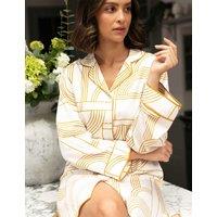 Cyberjammies Fable and Eve Cotton Modal Geometric Longline Nightshirt Cream Mix